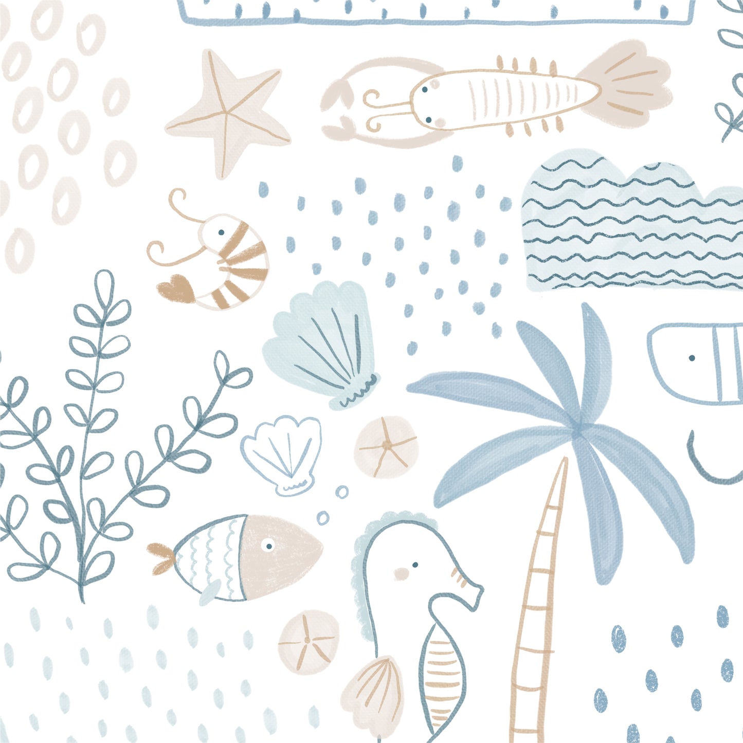 Papel de Parede Banco de Areia Azul e Areia 2,80 x 0,45 m