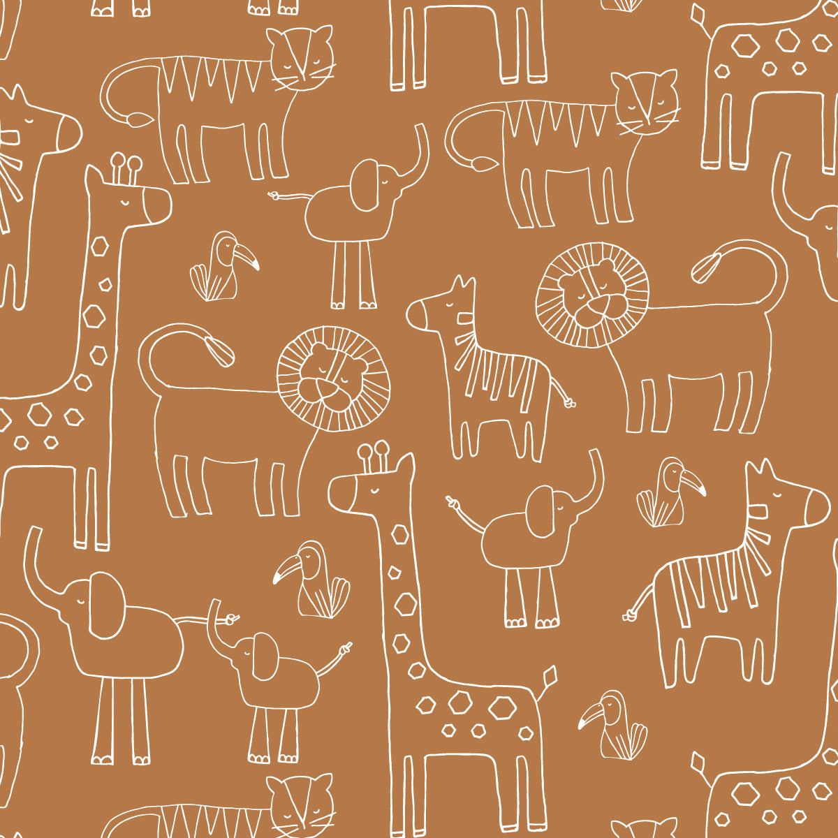 Papel de Parede Bichanos color Terracota 2,80 x 0,45 m