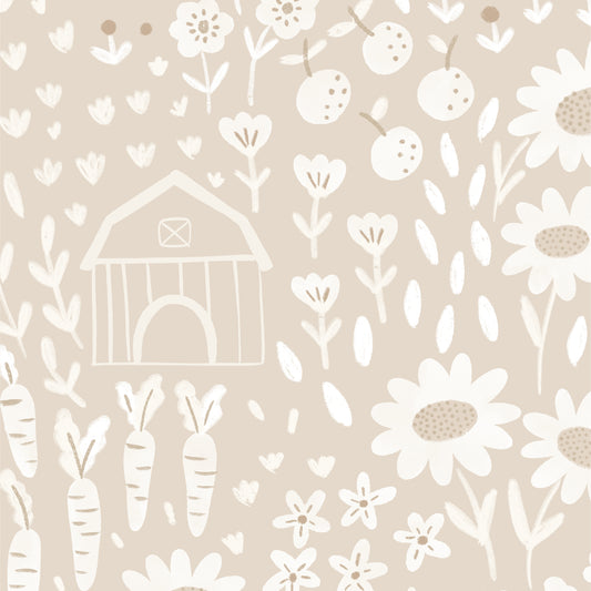 Papel de Parede Campo de Girassol color Bege  2,80 x 0,45 m