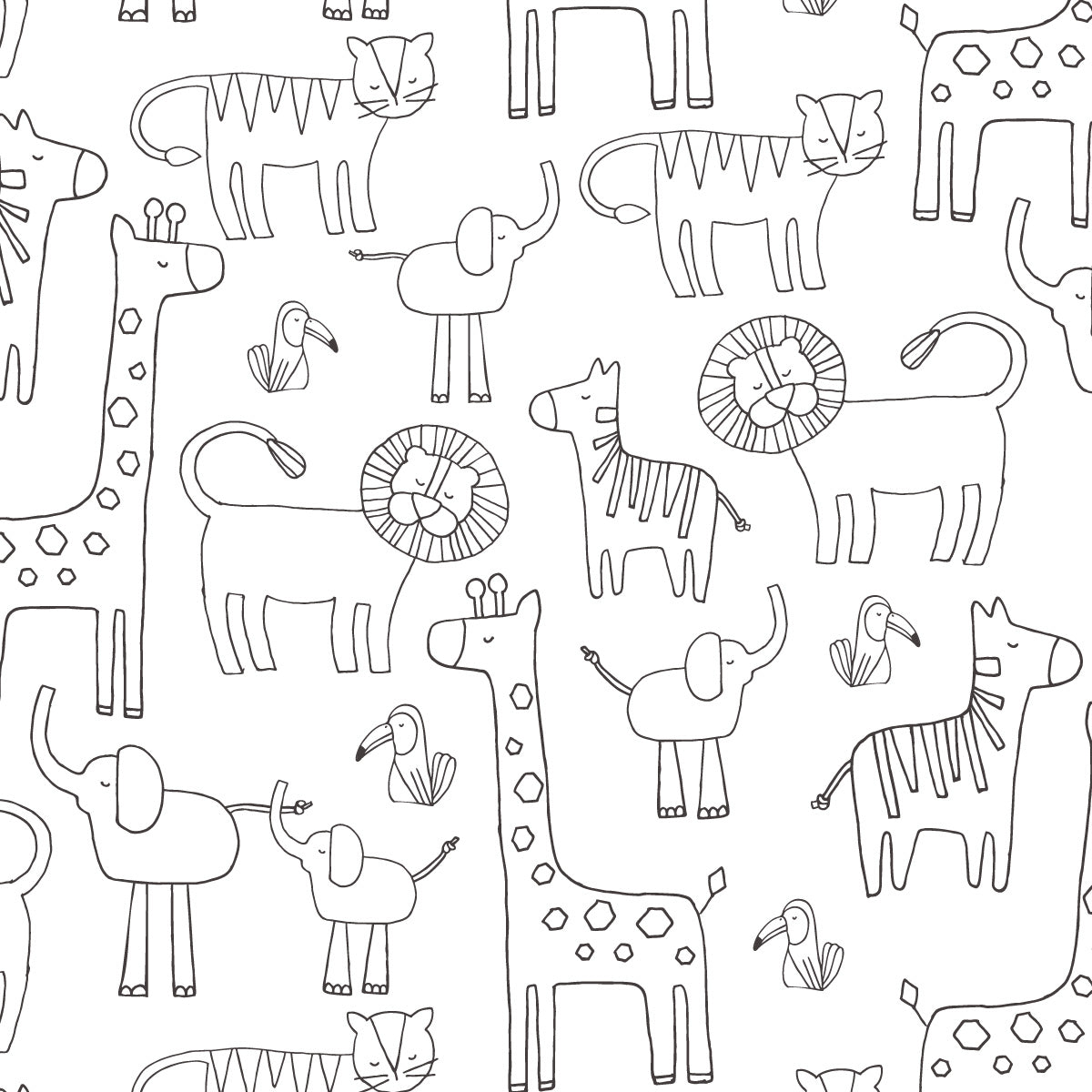 Papel de Parede Bichanos P&B 2,80 x 0,45 m