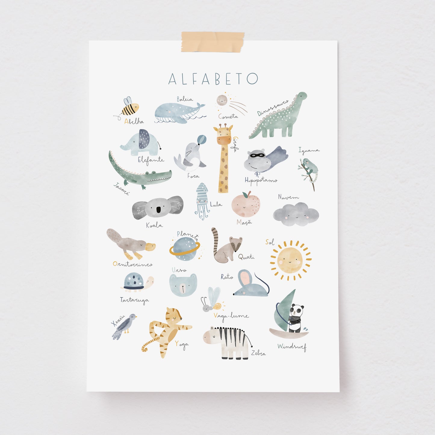 Pôster Decorativo Alfabeto