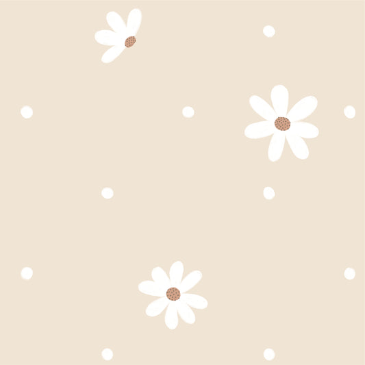 Papel de Parede Margaridas color Creme  2,80 x 0,45 m
