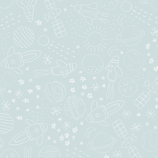 Papel de Parede Cosmos color Azul bebê 2,80 x 0,45 m