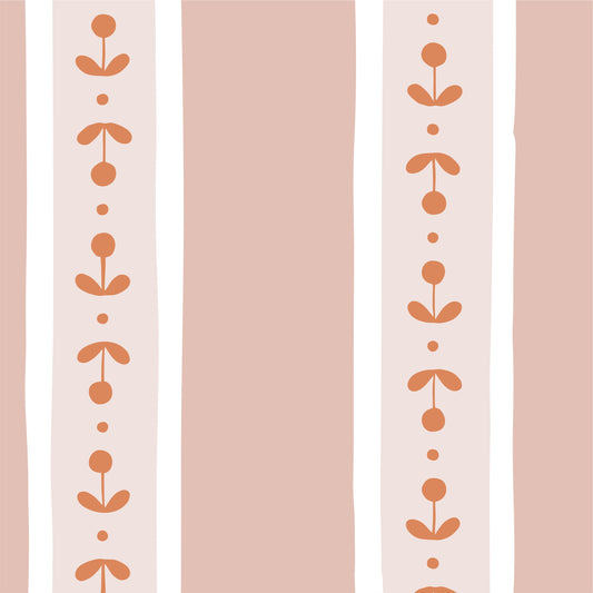 Papel de Parede Caminho de Sementes color Rosa  2,80 x 0,45 m