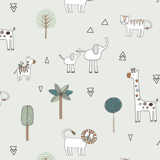 Papel de Parede Safari do Léo color Verde 2,80 x 0,45 m
